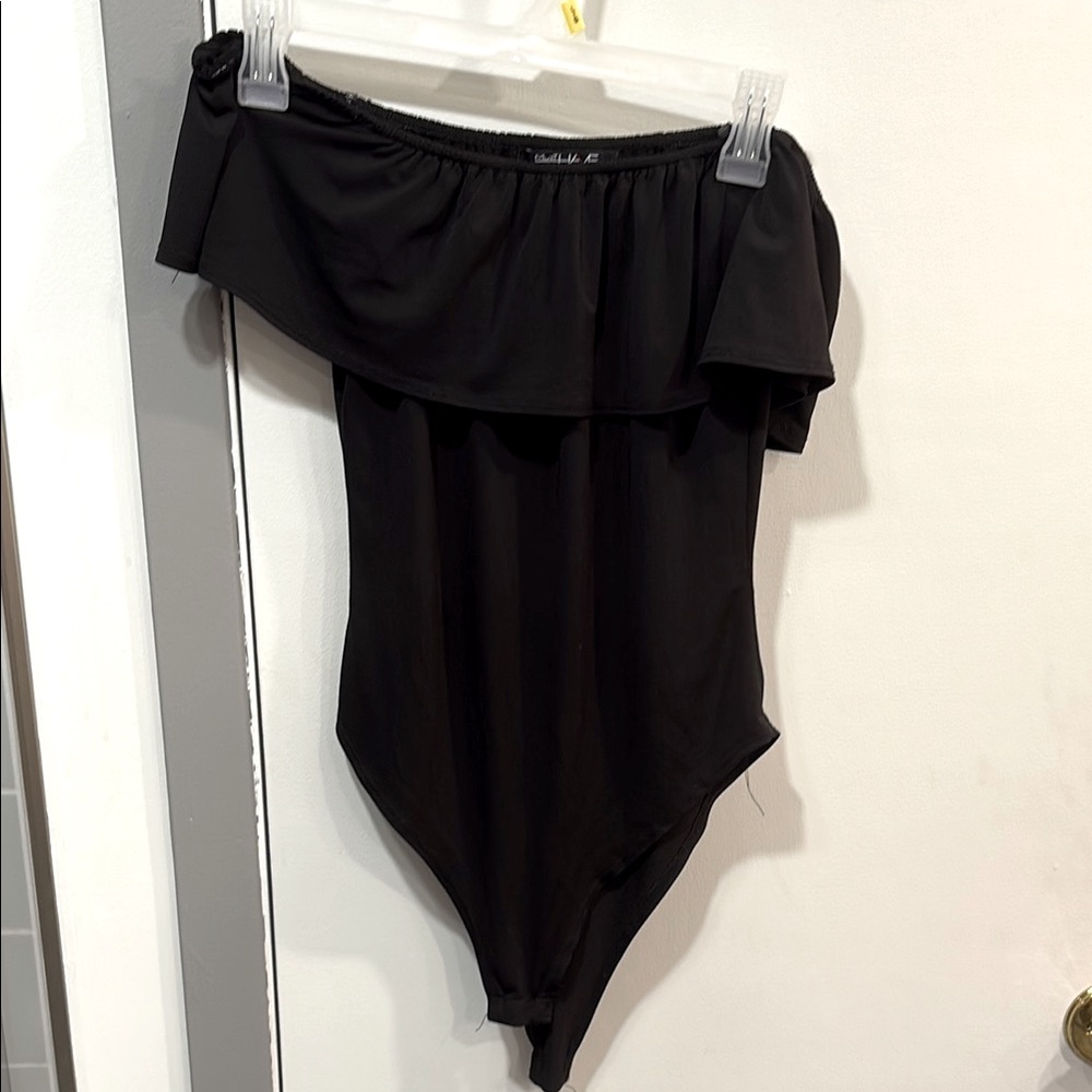Must Have Black Off-Shoulder Kids Bodysuit